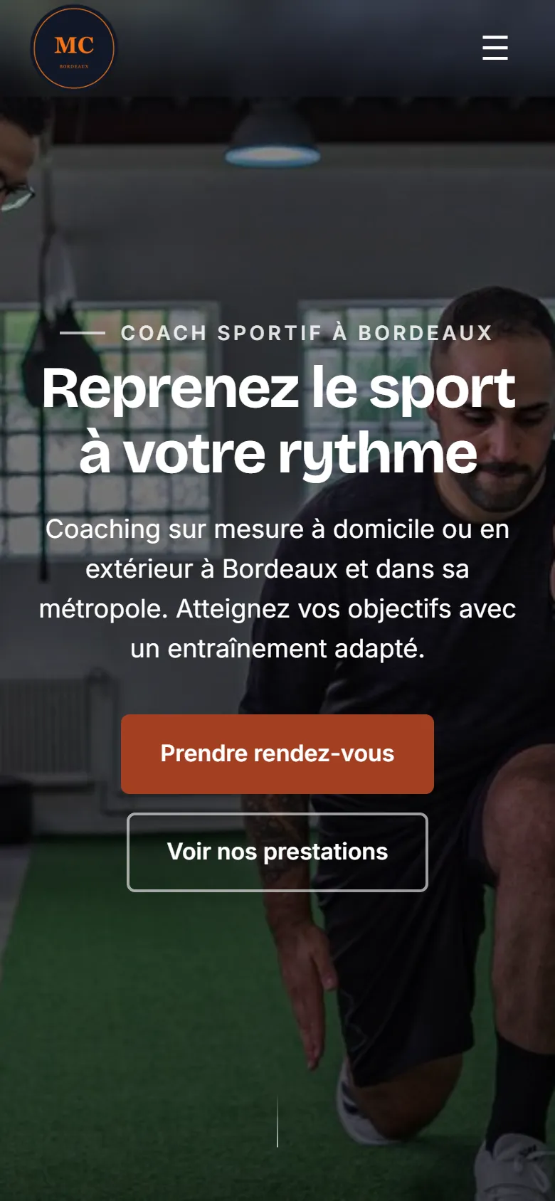 Le même site sur téléphone
