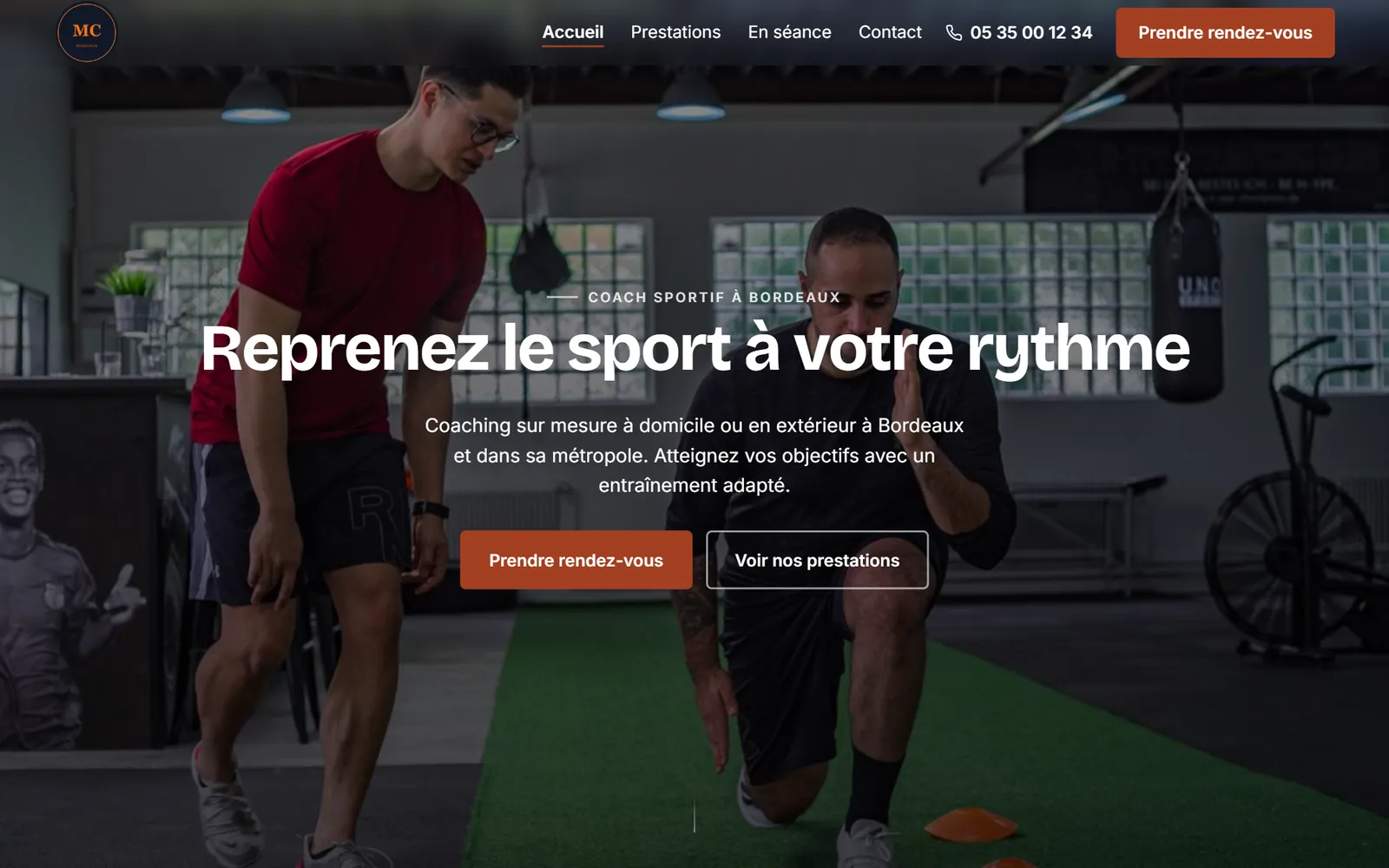 Site internet de Move Coaching, coach sportif à Bordeaux, créé par Pilot Box Web