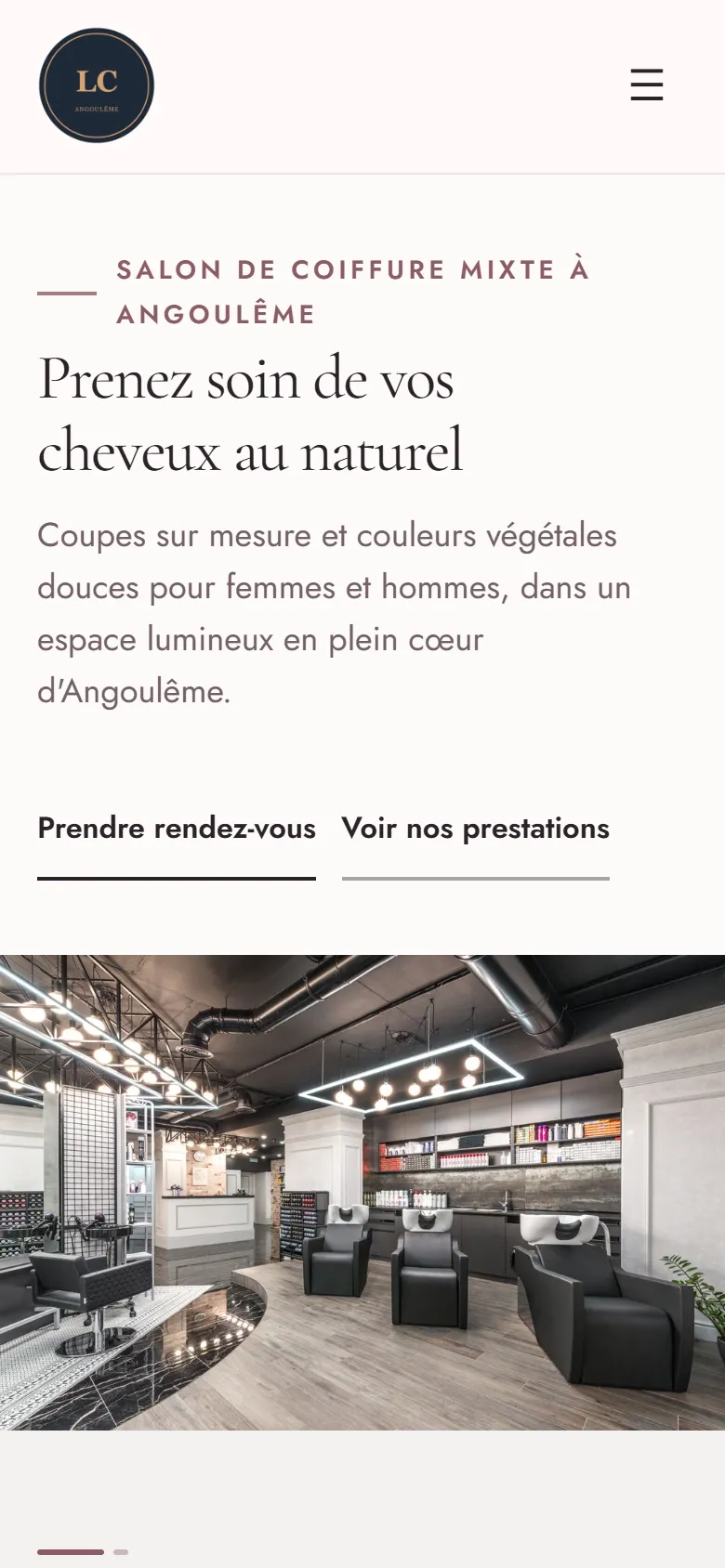 Le même site sur téléphone