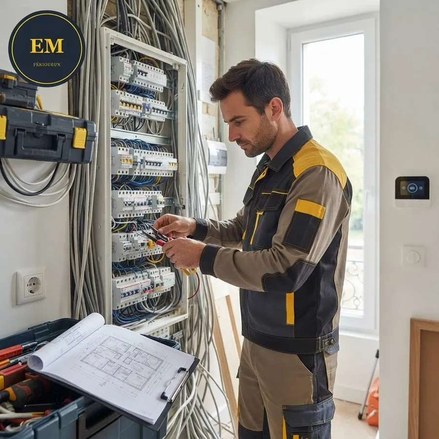 Visuel créé par l'IA : Travaux électriques d'envergure : l'importance capitale de la garantie décennale