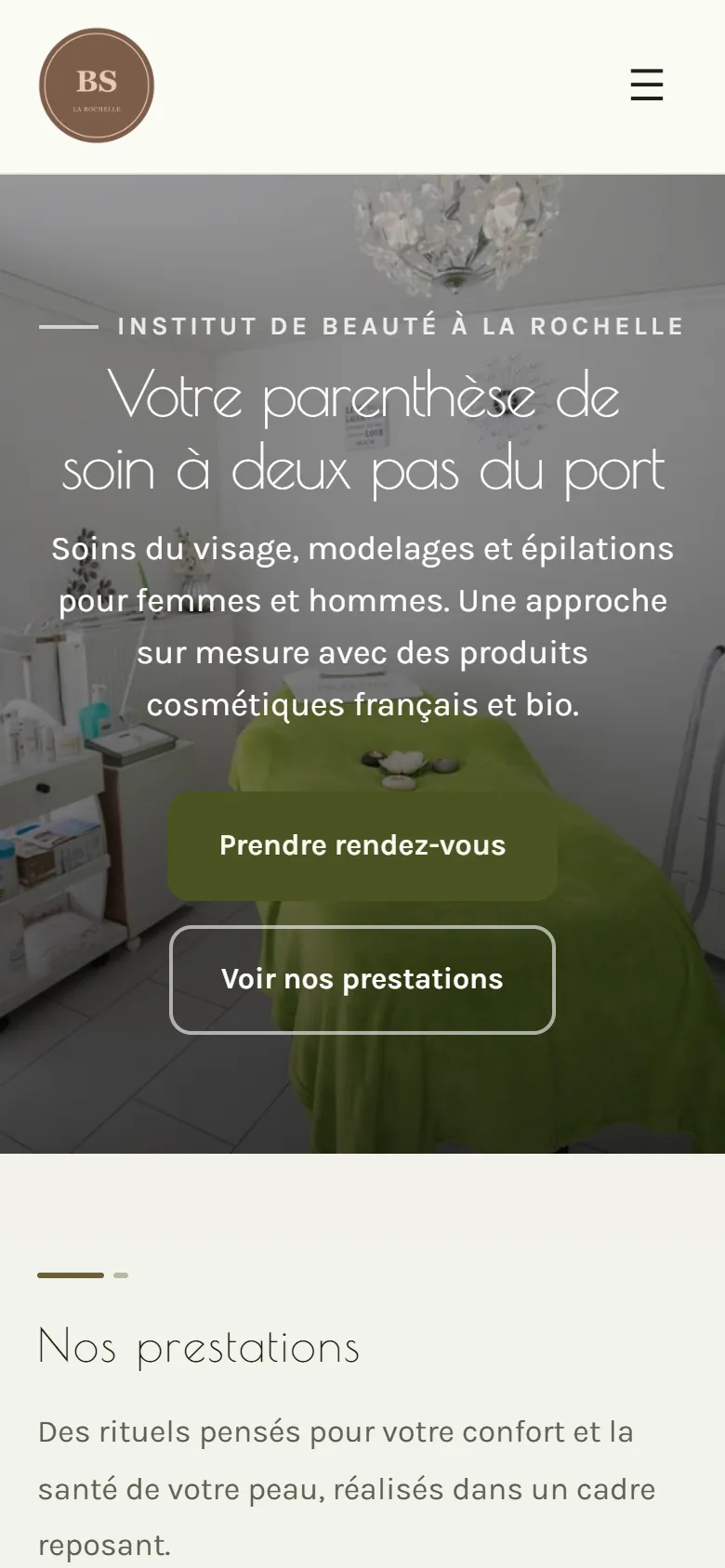 Le même site sur téléphone