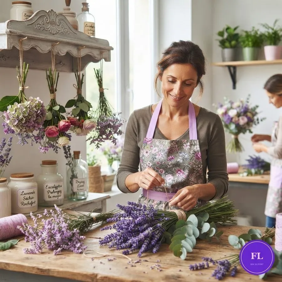 Visuel créé par l'IA : Prolongez la magie de vos bouquets avec nos conseils de séchage maison