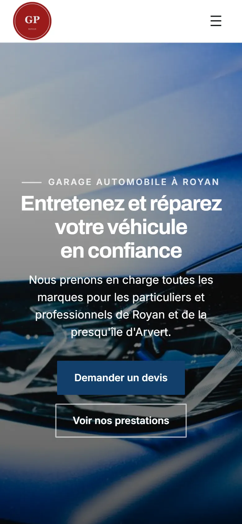 Le même site sur téléphone