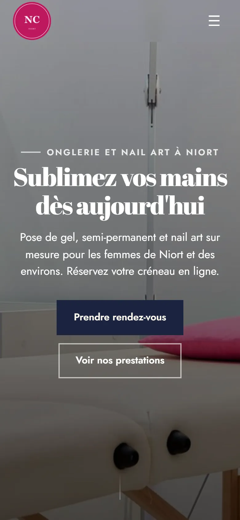 Le même site sur téléphone