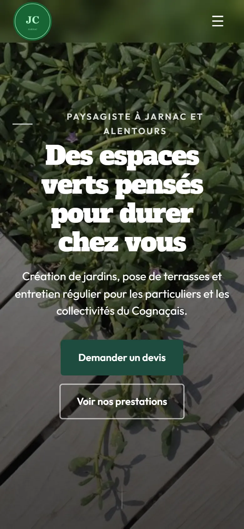 Le même site sur téléphone