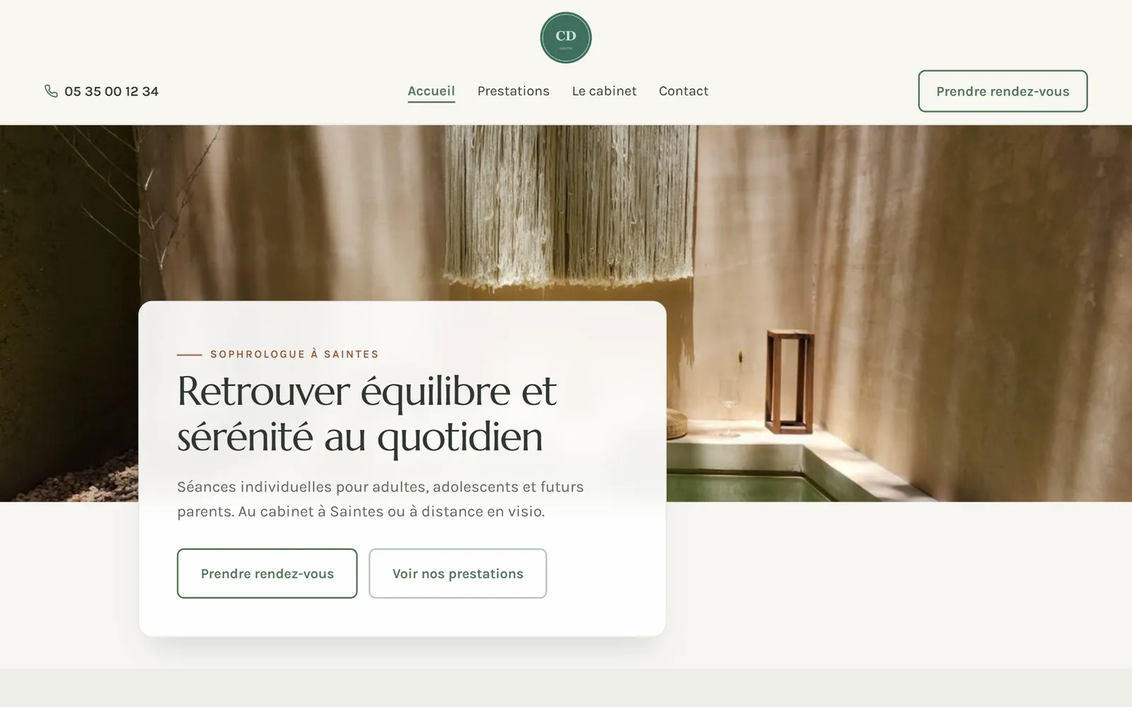 Site internet de Claire Dumas Sophrologie, sophrologue à Saintes, créé par Pilot Box Web