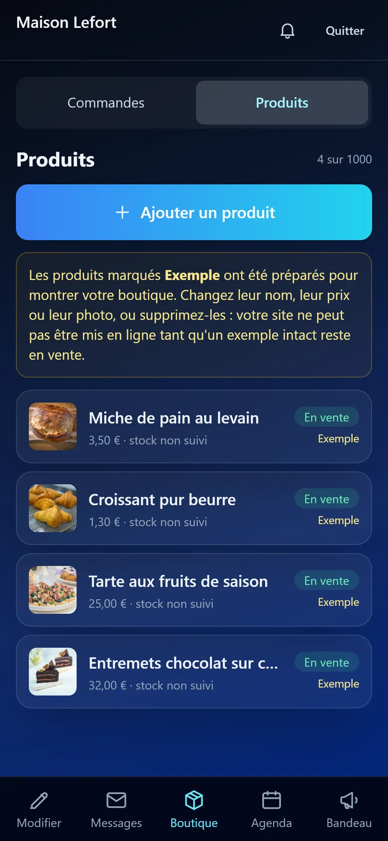 Gérer les produits de sa boutique depuis Pilot Box Mobile