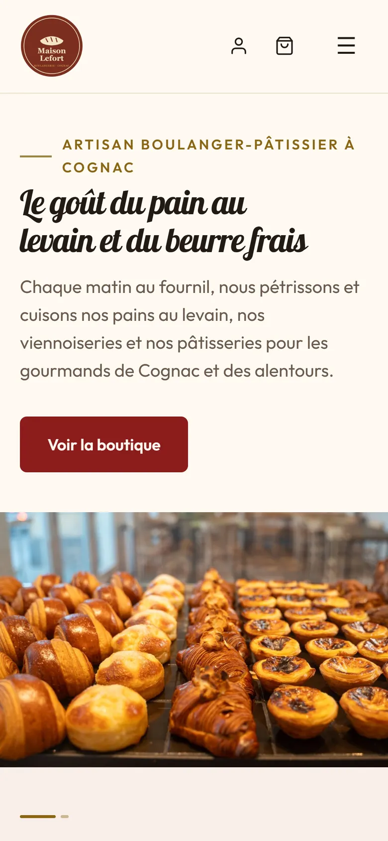 Le même site sur téléphone