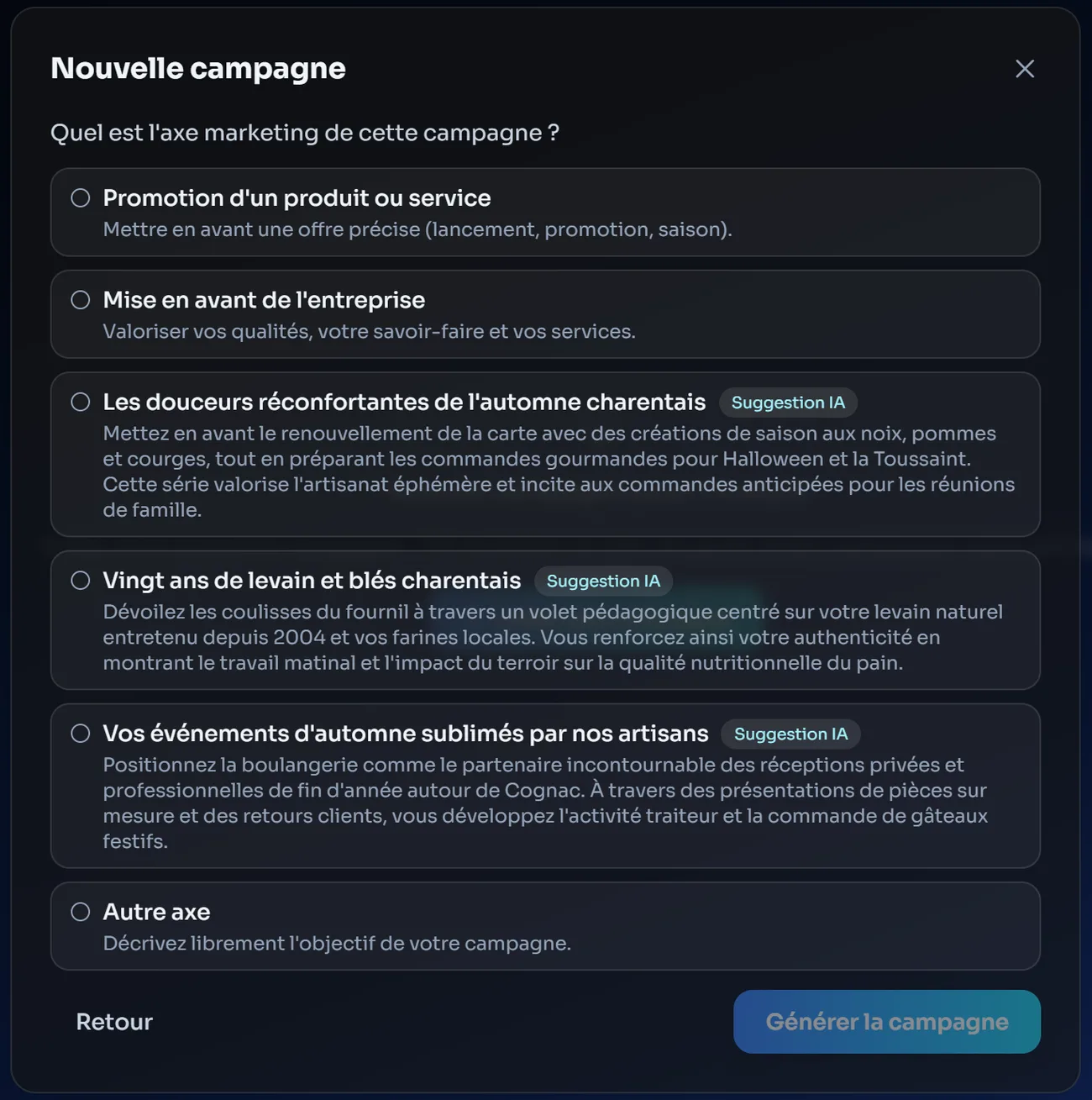 Trois axes de campagne proposés par l'IA