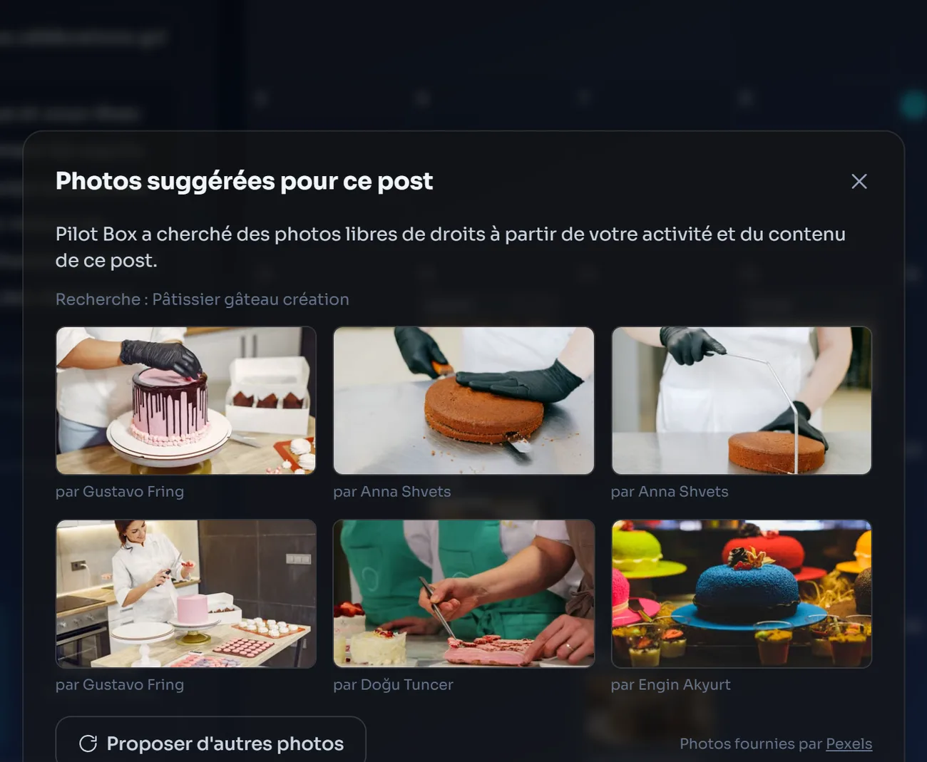 Six photos libres de droits proposées pour un post